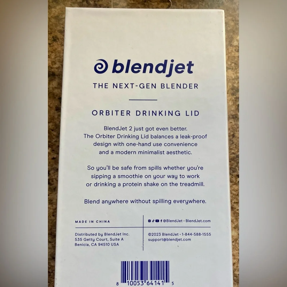 New In Box BlendJet‎ Orbiter Drinking Lid - Gray